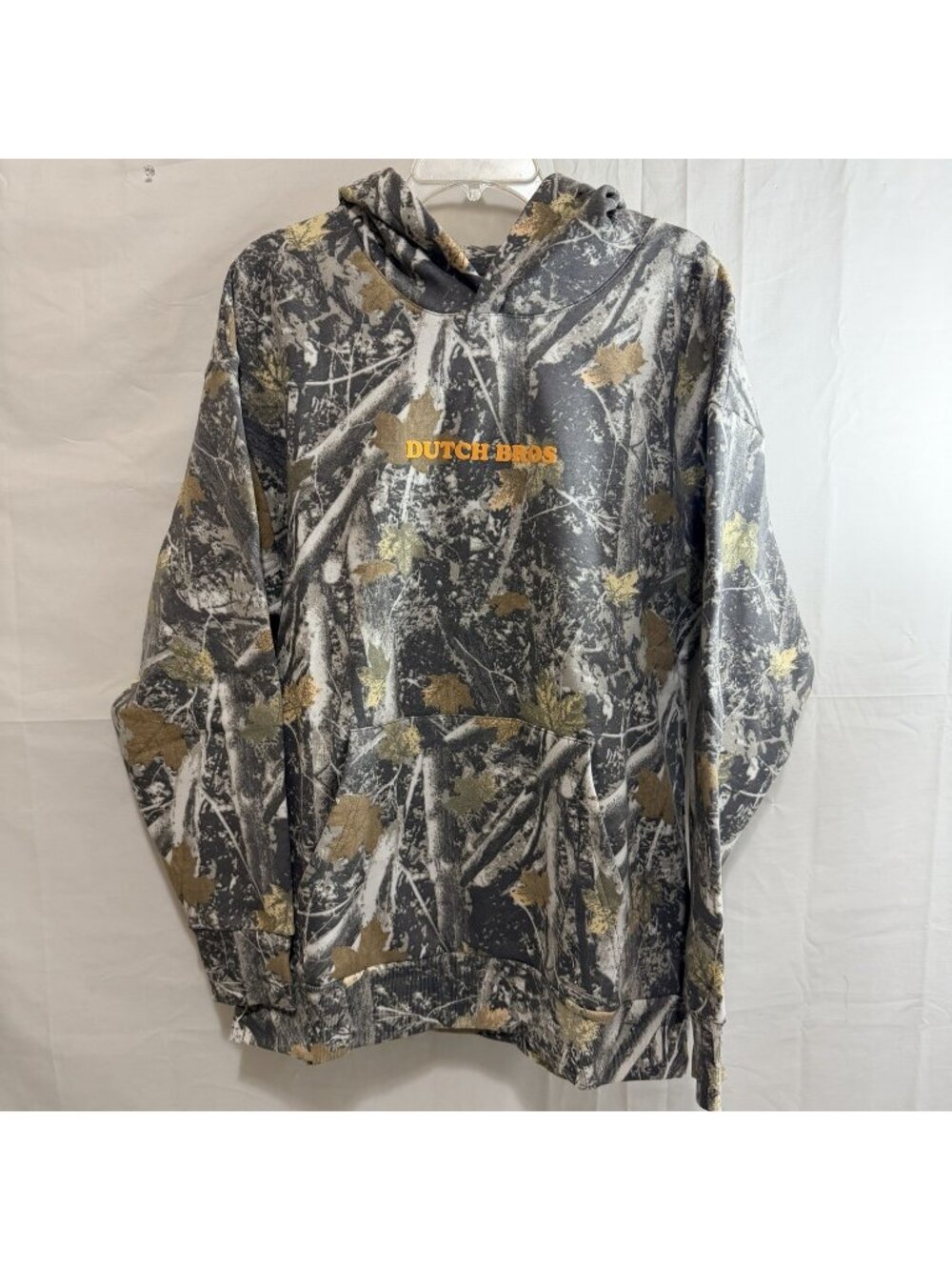 Dutch Bros Unisex Camouflage Long Sleeve Hoodie ‘92 Sweatshirt Large